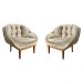 Kit 2 Poltronas Decorativa Marcela Veludo Base Madeira Castanho - Pallazio