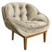 Kit 2 Poltronas Decorativa Marcela Veludo Base Madeira Castanho - Pallazio