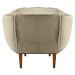 Kit 2 Poltronas Decorativa Marcela Veludo Bege Base Madeira Castanho - Pallazio