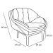 Kit 2 Poltronas Decorativa Marcela Veludo Bege Base Madeira Castanho - Pallazio