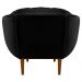 Kit 2 Poltronas Decorativa Marcela Veludo Preto Base Madeira Castanho - Pallazio