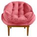 Kit 2 Poltronas Decorativa Marcela Veludo Rosa Base Madeira Castanho - Pallazio