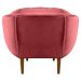 Kit 2 Poltronas Decorativa Marcela Veludo Rosa Base Madeira Castanho - Pallazio