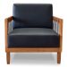 Kit 2 Poltronas Decorativa Marilia Corano Preto Base em Madeira Castanho - Pallazio