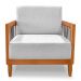 Kit 2 Poltronas Decorativa Marilia Linho Cinza Base em Madeira Castanho - Pallazio