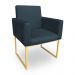 Kit 2 Poltronas Decorativa Nina Suede Azul Marinho Base Metálica Industrial Dourado - Pallazio