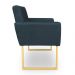 Kit 2 Poltronas Decorativa Nina Suede Azul Marinho Base Metálica Industrial Dourado - Pallazio