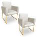Kit 2 Poltronas Decorativa Nina Suede Base Metálica Industrial Dourado - Pallazio