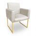 Kit 2 Poltronas Decorativa Nina Suede Base Metálica Industrial Dourado - Pallazio