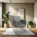 Kit 2 Poltronas Decorativa Nina Suede Grafite Base Metálica Industrial Dourado - Pallazio