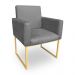 Kit 2 Poltronas Decorativa Nina Suede Grafite Base Metálica Industrial Dourado - Pallazio