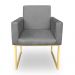 Kit 2 Poltronas Decorativa Nina Suede Grafite Base Metálica Industrial Dourado - Pallazio