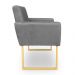 Kit 2 Poltronas Decorativa Nina Suede Grafite Base Metálica Industrial Dourado - Pallazio