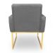 Kit 2 Poltronas Decorativa Nina Suede Grafite Base Metálica Industrial Dourado - Pallazio