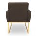 Kit 2 Poltronas Decorativa Nina Suede Marrom Base Metálica Industrial Dourado - Pallazio