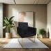 Kit 2 Poltronas Decorativa Nina Suede Preto Base Metálica Industrial Dourado - Pallazio