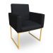 Kit 2 Poltronas Decorativa Nina Suede Preto Base Metálica Industrial Dourado - Pallazio