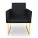 Kit 2 Poltronas Decorativa Nina Suede Preto Base Metálica Industrial Dourado - Pallazio