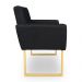 Kit 2 Poltronas Decorativa Nina Suede Preto Base Metálica Industrial Dourado - Pallazio