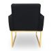 Kit 2 Poltronas Decorativa Nina Suede Preto Base Metálica Industrial Dourado - Pallazio