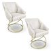 Kit 2 Poltronas Luxo Alana Suede Base de Ferro Dourado - Pallazio