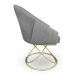 Kit 2 Poltronas Luxo Alana Suede Grafite Base de Ferro Dourado - Pallazio