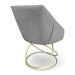 Kit 2 Poltronas Luxo Alana Suede Grafite Base de Ferro Dourado - Pallazio
