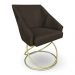 Kit 2 Poltronas Luxo Alana Suede Marrom Base de Ferro Dourado - Pallazio