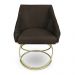 Kit 2 Poltronas Luxo Alana Suede Marrom Base de Ferro Dourado - Pallazio