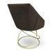 Kit 2 Poltronas Luxo Alana Suede Marrom Base de Ferro Dourado - Pallazio