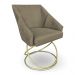 Kit 2 Poltronas Luxo Alana Suede Marrom Rato Base de Ferro Dourado - Pallazio