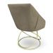 Kit 2 Poltronas Luxo Alana Suede Marrom Rato Base de Ferro Dourado - Pallazio