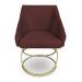 Kit 2 Poltronas Luxo Alana Suede Marsala Base de Ferro Dourado - Pallazio