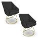 Kit 2 Poltronas Luxo Alana Suede Preto Base de Ferro Dourado - Pallazio