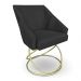 Kit 2 Poltronas Luxo Alana Suede Preto Base de Ferro Dourado - Pallazio