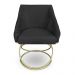 Kit 2 Poltronas Luxo Alana Suede Preto Base de Ferro Dourado - Pallazio