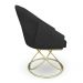 Kit 2 Poltronas Luxo Alana Suede Preto Base de Ferro Dourado - Pallazio