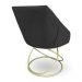 Kit 2 Poltronas Luxo Alana Suede Preto Base de Ferro Dourado - Pallazio