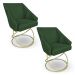 Kit 2 Poltronas Luxo Alana Suede Verde Base de Ferro Dourado - Pallazio