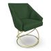 Kit 2 Poltronas Luxo Alana Suede Verde Base de Ferro Dourado - Pallazio