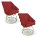 Kit 2 Poltronas Luxo Alana Suede Vermelho Base de Ferro Dourado - Pallazio