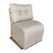 Kit 2 Poltronas Luxo Aurora Linho Base de Ferro Dourado - Pallazio