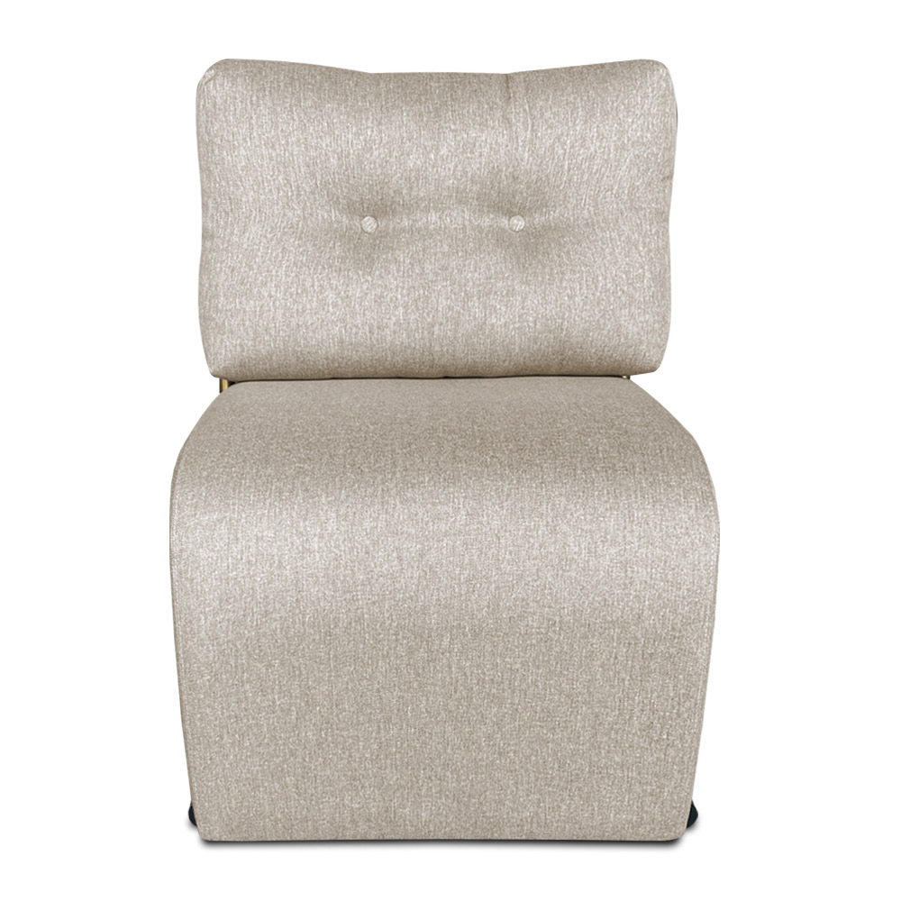 Kit 2 Poltronas Luxo Aurora Linho Base de Ferro Dourado - Pallazio