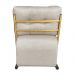 Kit 2 Poltronas Luxo Aurora Linho Base de Ferro Dourado - Pallazio