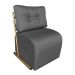 Kit 2 Poltronas Luxo Aurora Linho Grafite Base de Ferro Dourado - Pallazio