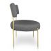 Kit 2 Poltronas Luxo Elora Linho Grafite Pés de Ferro Dourado - Pallazio