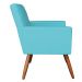 Kit 2 Poltronas Nina Suede Azul Turquesa Pés Palito Castanho - Pallazio