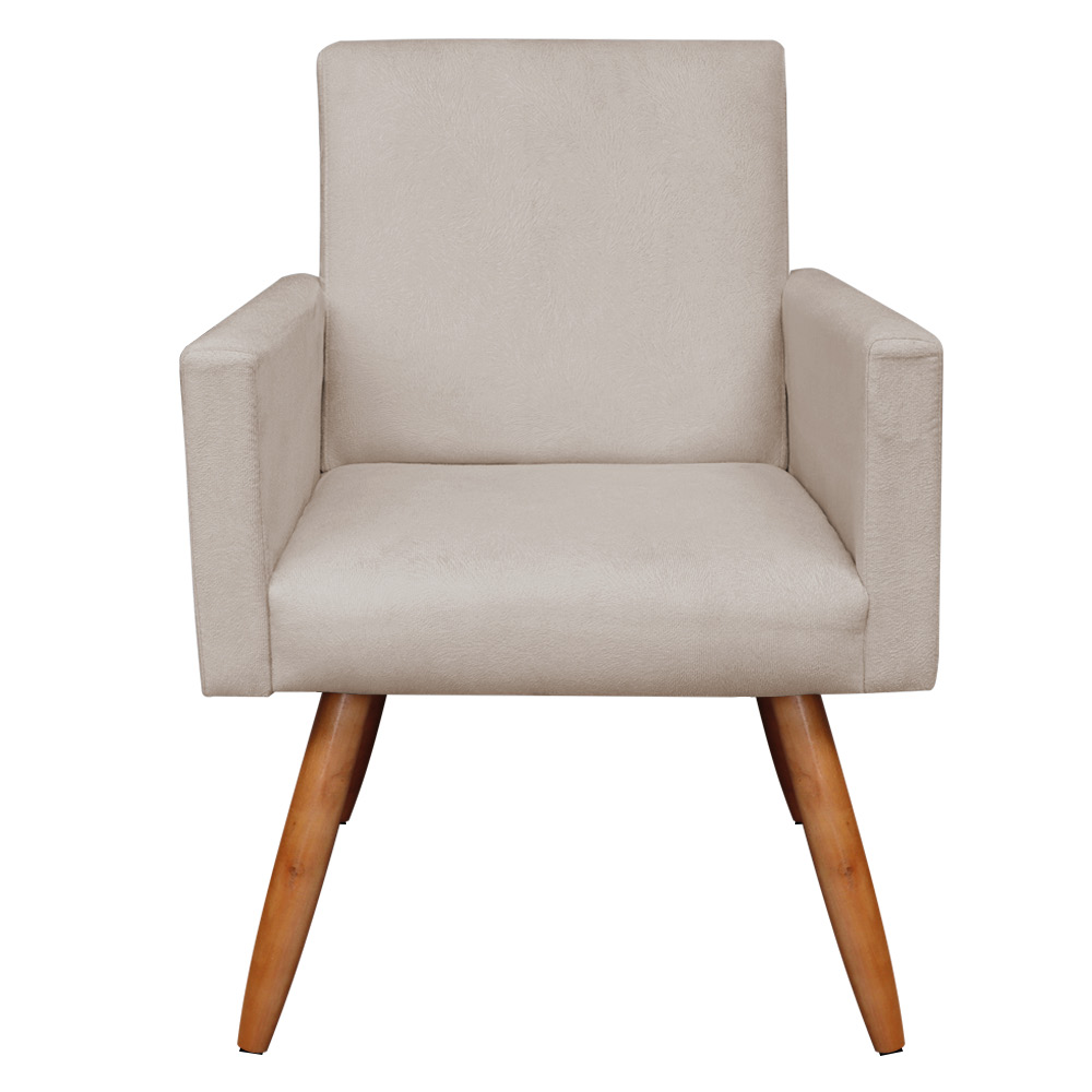 Kit 2 Poltronas Nina Suede Pés Palito Castanho - Pallazio