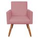 Kit 2 Poltronas Nina Suede Rosê Pés Palito Castanho - Pallazio