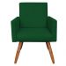 Kit 2 Poltronas Nina Suede Verde Pés Palito Castanho - Pallazio